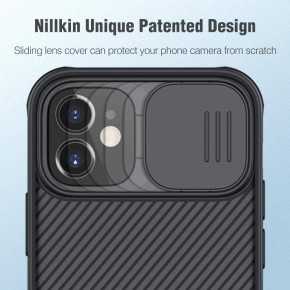 Луксозен твърд гръб със силиконова рамка Nillkin Cam Shield Pro за Apple iPhone 12 mini 5.4 черен